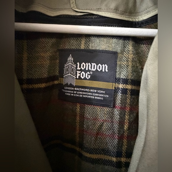 Vintage London Fog Khaki Double Breasted Trench Coat Size 12 Regular Plaid Lined - Picture 6 of 6